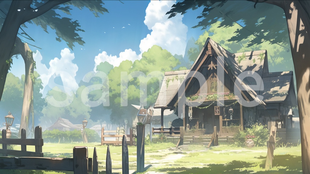 田舎の村をイメージしたファンタジー背景素材 5枚セット