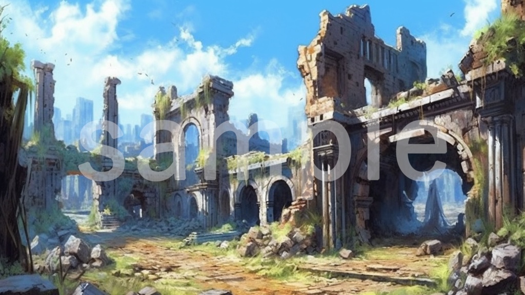 遺跡のファンタジー背景素材 5枚セット