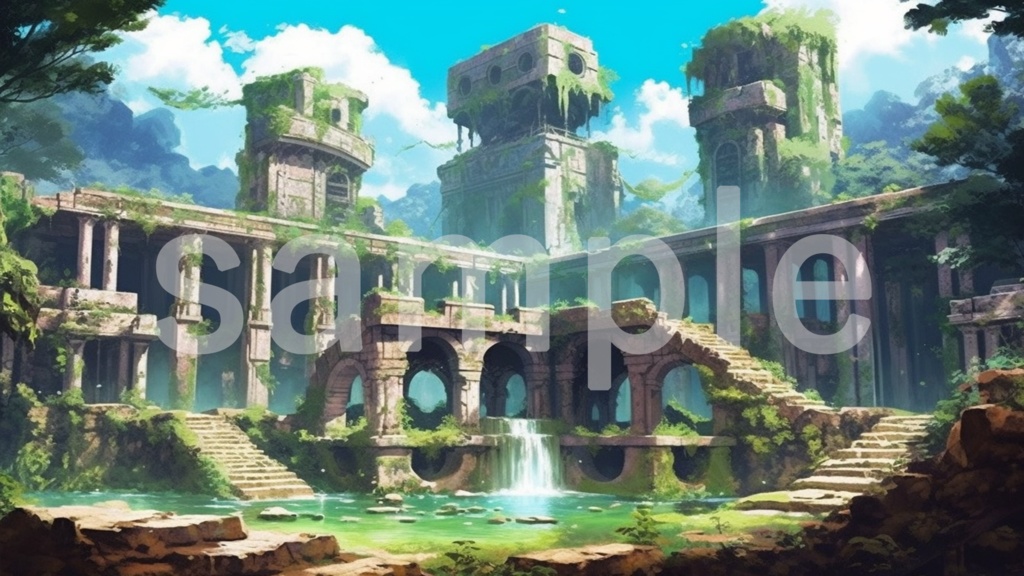 遺跡のファンタジー背景素材 5枚セット