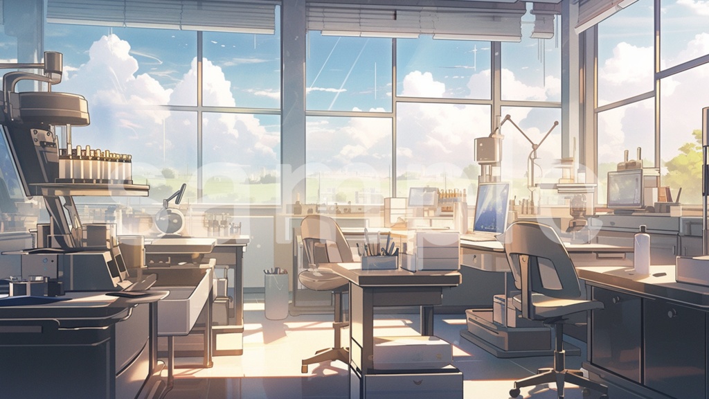 研究室のイラスト背景素材 5枚セット