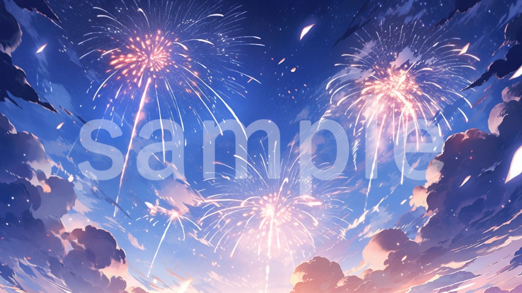 花火のイラスト背景素材 7枚セット