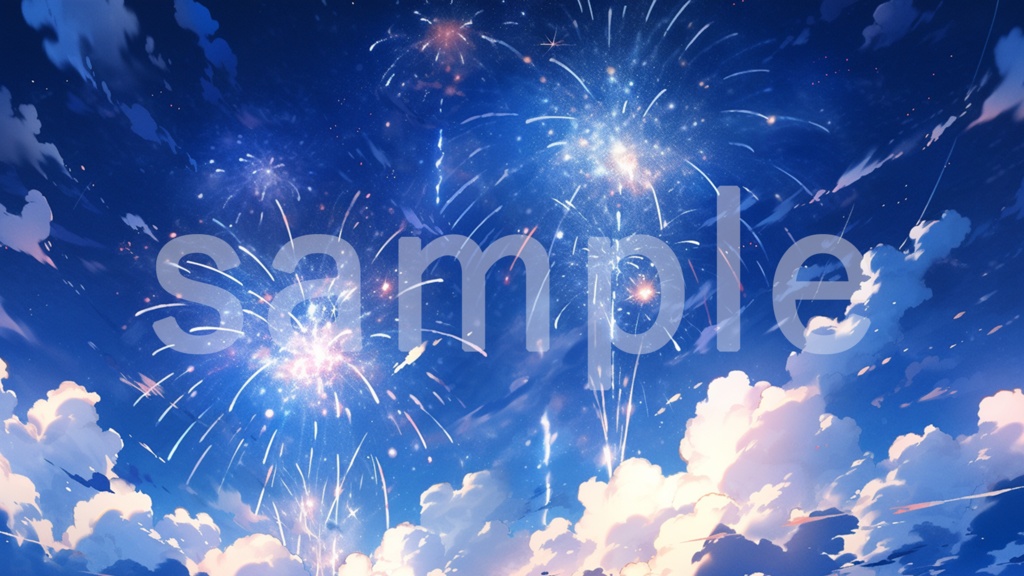 花火のイラスト背景素材 7枚セット