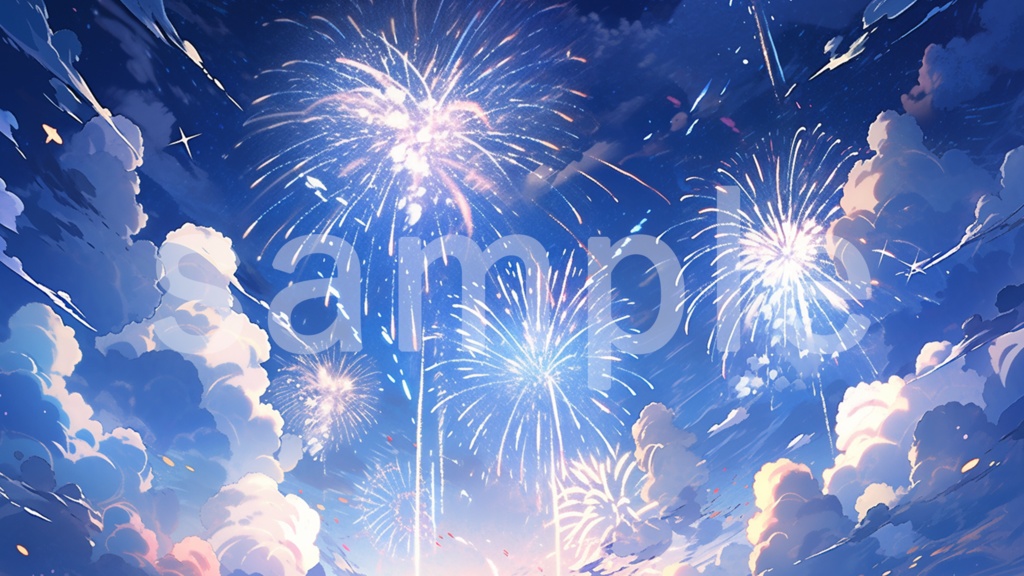 花火のイラスト背景素材 7枚セット