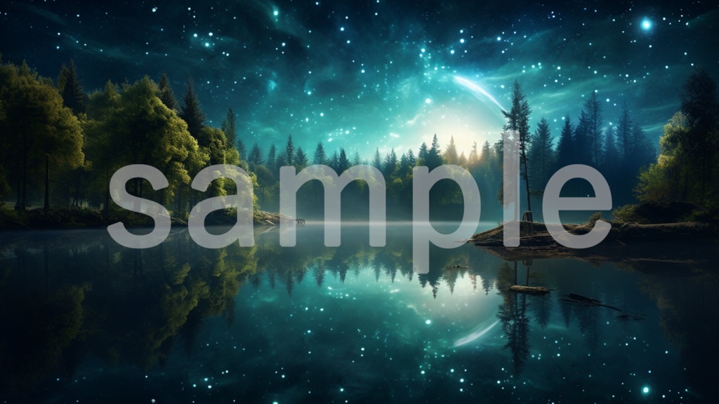 神秘的な森のイラスト背景素材 5枚セット