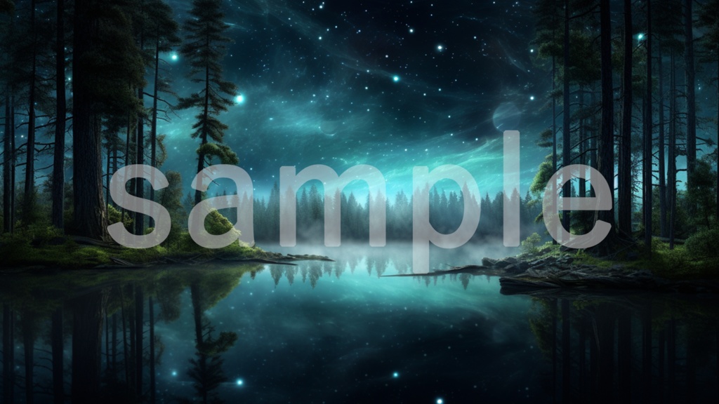 神秘的な森のイラスト背景素材 5枚セット