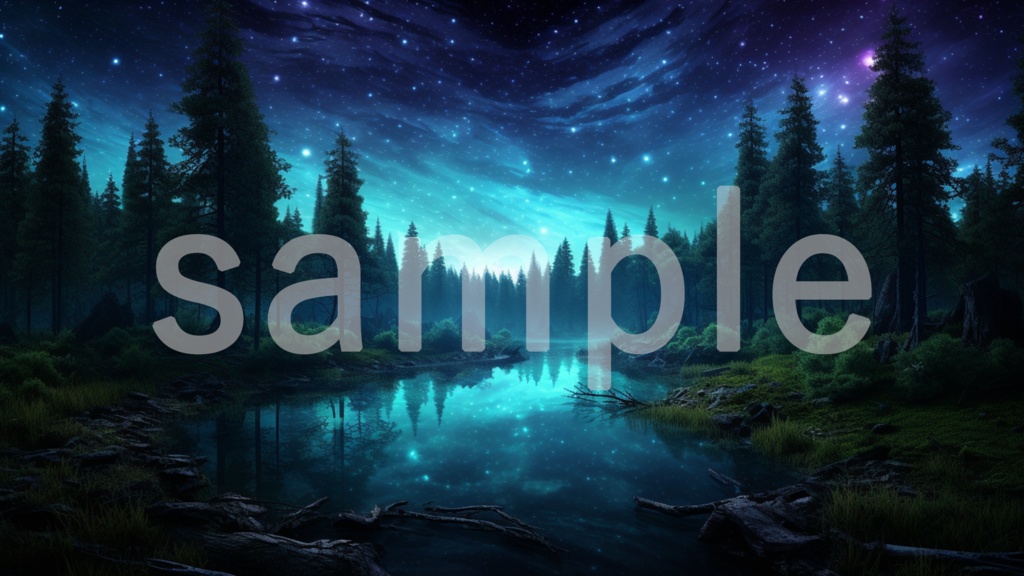 神秘的な森のイラスト背景素材 5枚セット