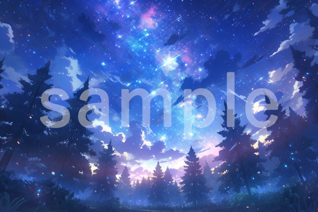 アニメ風 神秘的な森のイラスト背景素材 5枚セット
