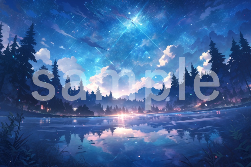 アニメ風 神秘的な森のイラスト背景素材 5枚セット