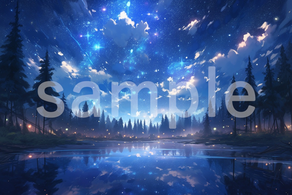 アニメ風 神秘的な森のイラスト背景素材 5枚セット