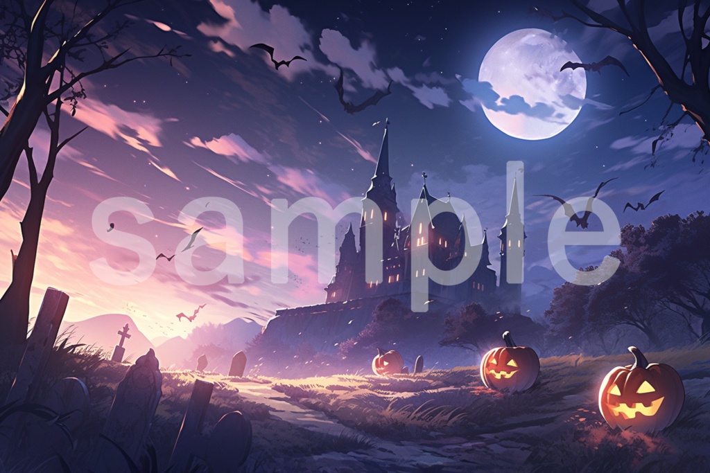 ハロウィンのイラスト背景素材 5枚セット