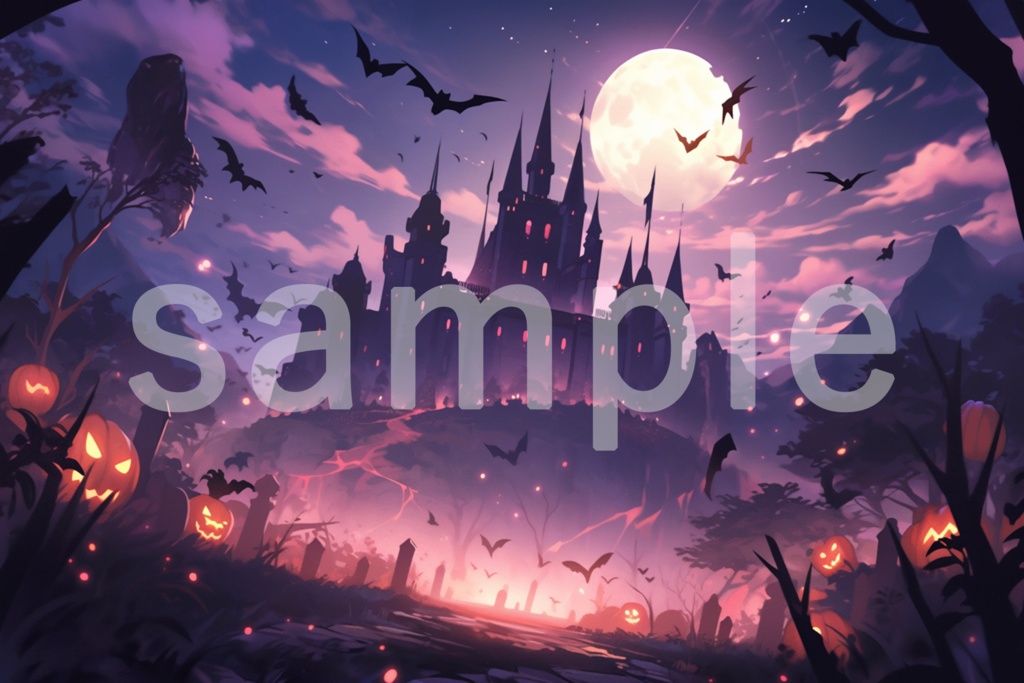 ハロウィンのイラスト背景素材 5枚セット