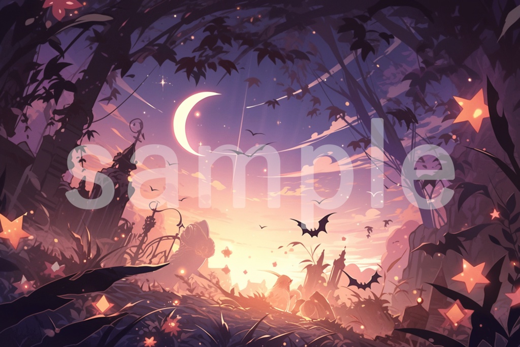 ハロウィンのイラスト背景素材 5枚セット