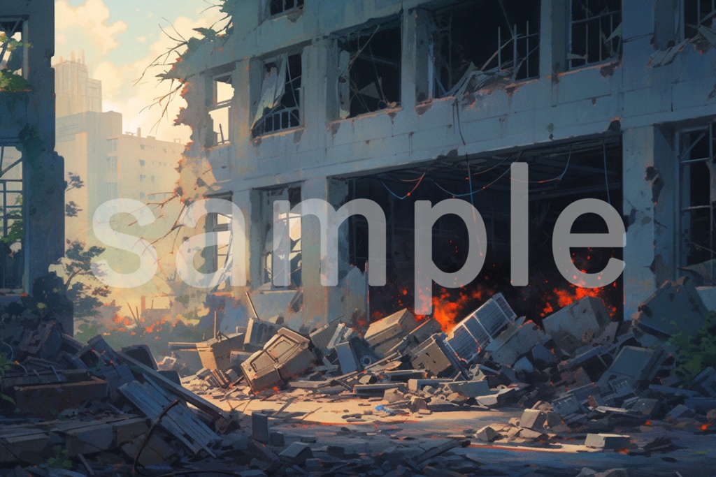 終末世界のイラスト背景素材 5枚セット