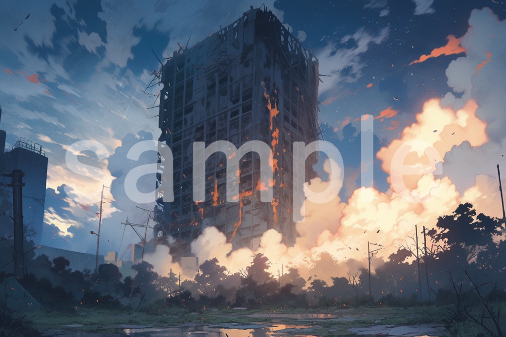 終末世界のイラスト背景素材 5枚セット