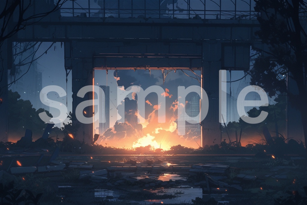 終末世界のイラスト背景素材 5枚セット