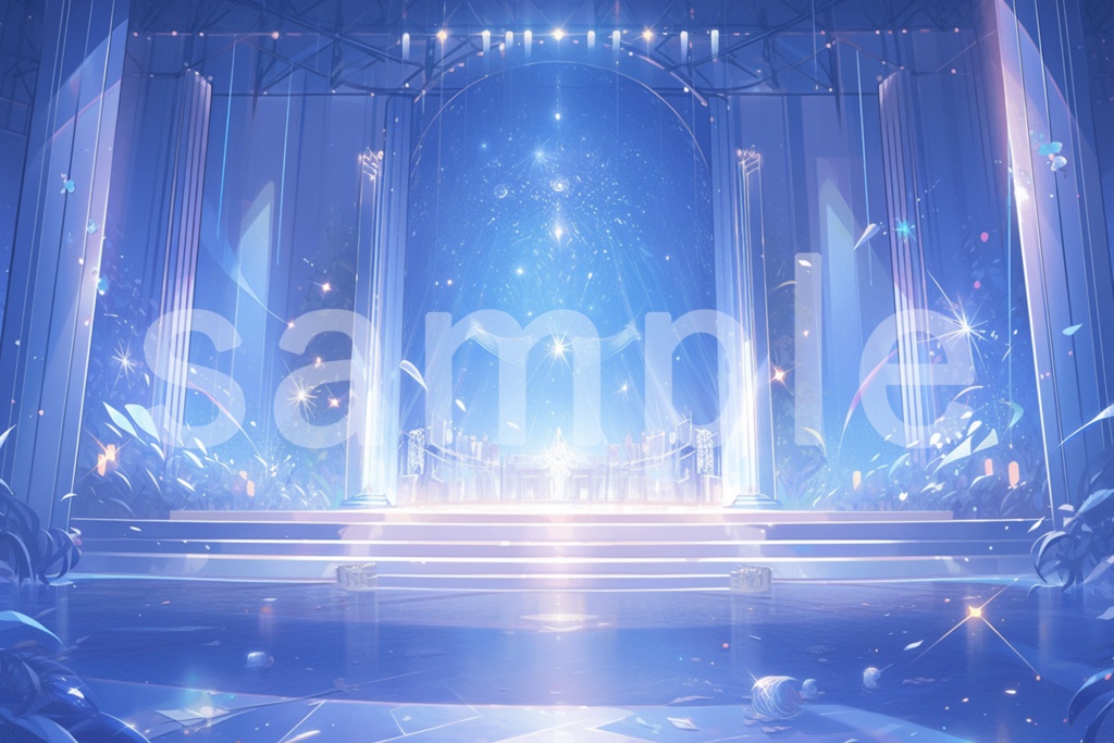 アニメ風 ステージのイラスト背景素材 5枚セット