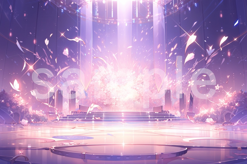 アニメ風 ステージのイラスト背景素材 5枚セット