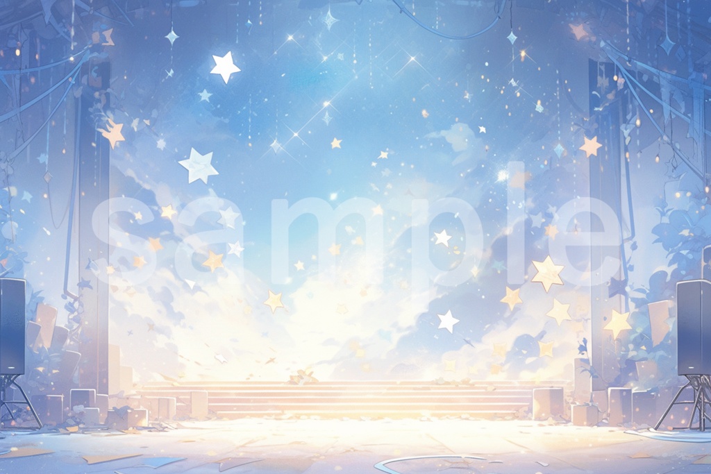 アニメ風 ステージのイラスト背景素材 5枚セット