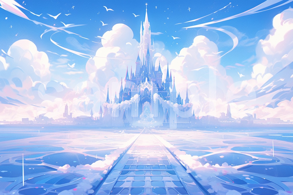 アニメ風 氷の宮殿 イラスト背景素材 5枚セット