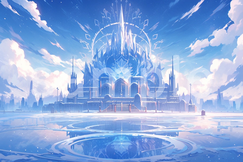 アニメ風 氷の宮殿 イラスト背景素材 5枚セット