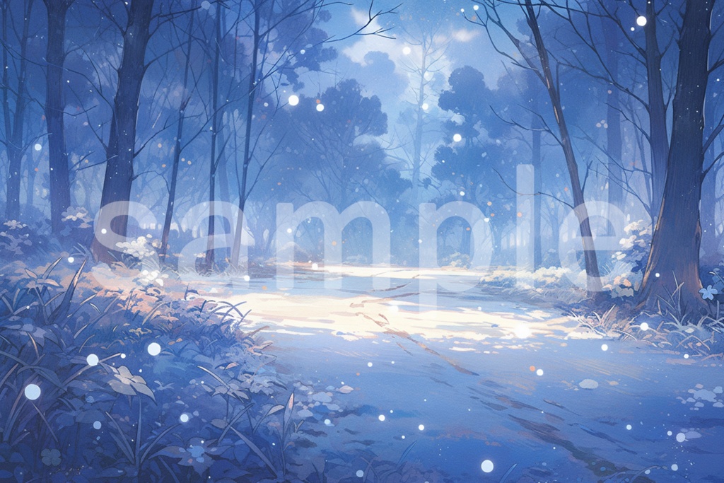 冬の夜 イラスト背景素材 5枚セット