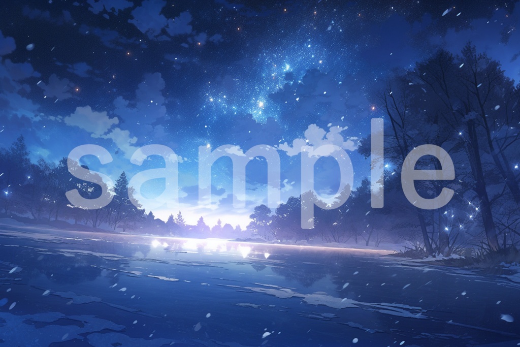 冬の夜 イラスト背景素材 5枚セット