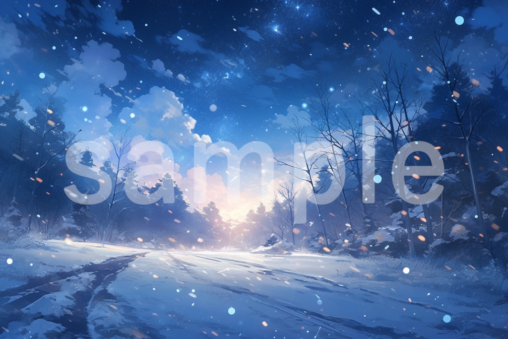 冬の夜 イラスト背景素材 5枚セット