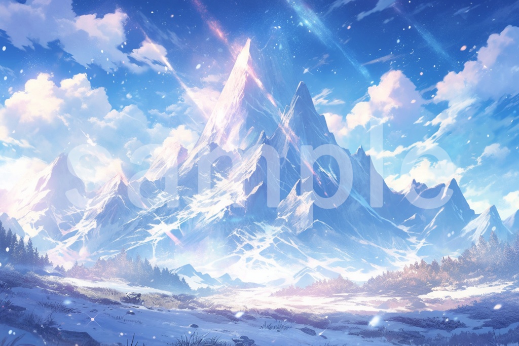 雪山のイラスト背景素材 5枚セット