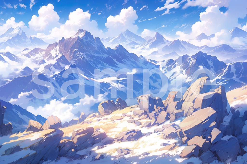 雪山のイラスト背景素材 5枚セット