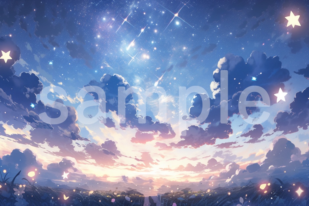 煌めく夜のイラスト背景素材 5枚セット