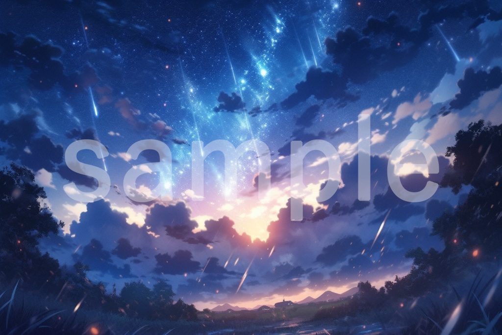 煌めく夜のイラスト背景素材 5枚セット