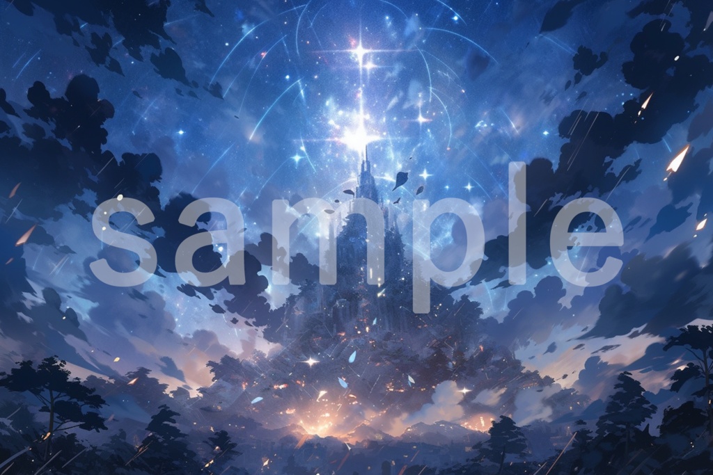 煌めく夜のイラスト背景素材 5枚セット