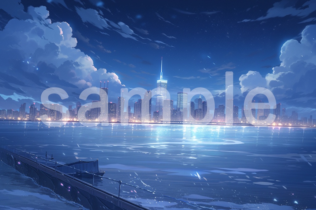 夜景のイラスト背景素材 5枚セット