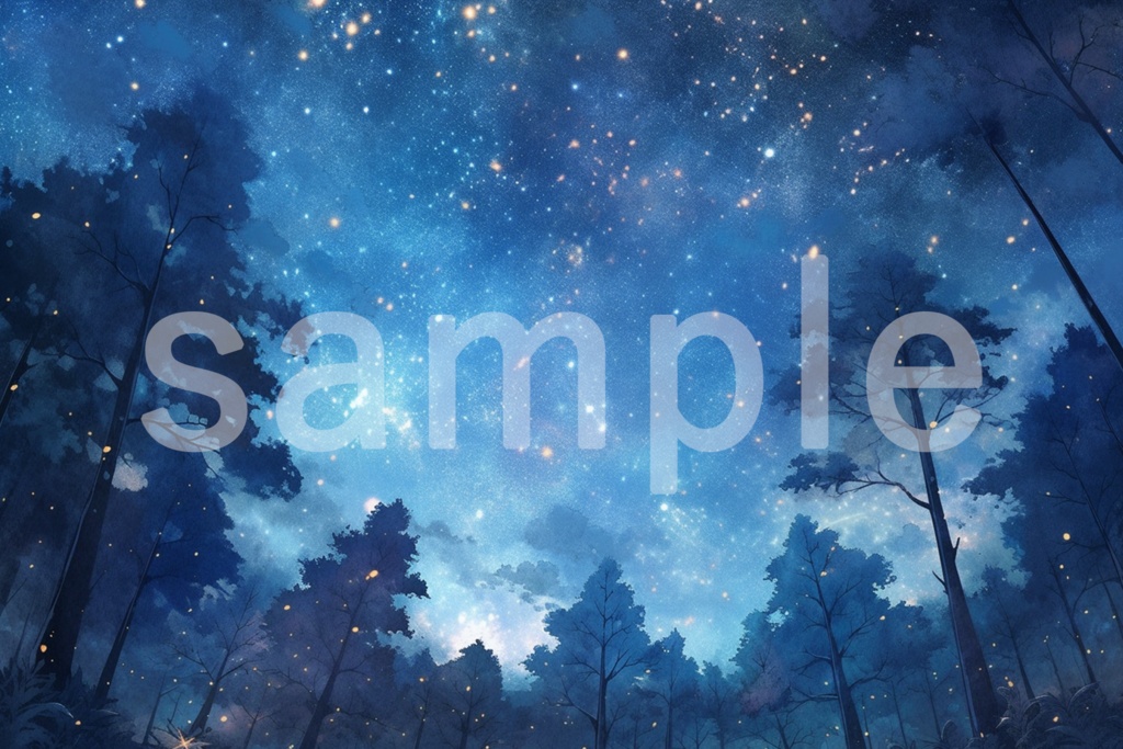 穏やかな夜のイラスト背景素材 5枚セット