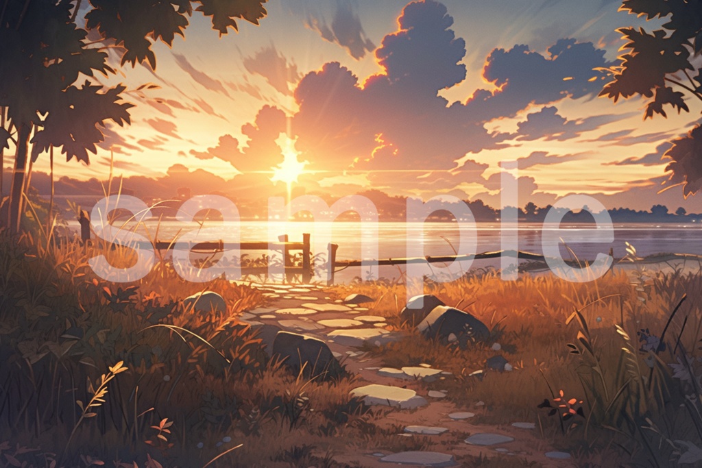 夕景のイラスト背景素材 5枚セット