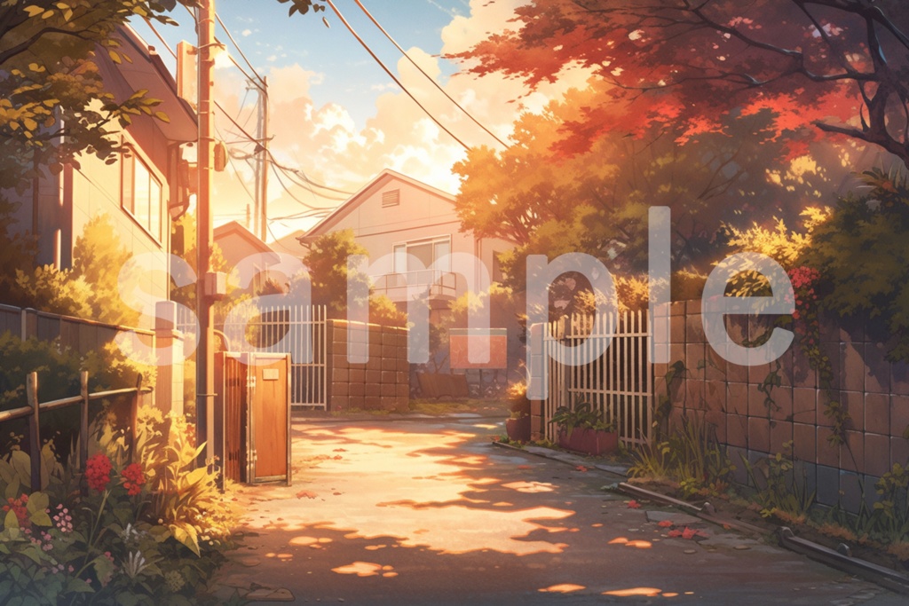 夕景のイラスト背景素材 5枚セット