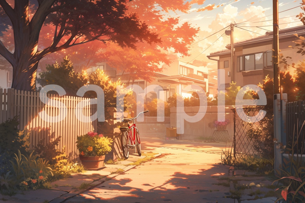 夕景のイラスト背景素材 5枚セット