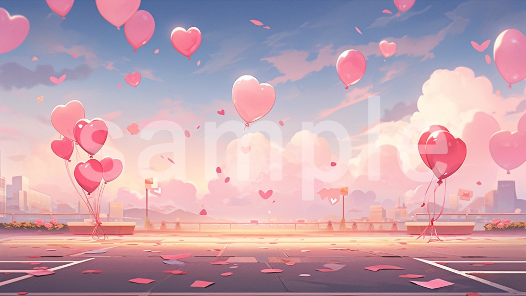 バレンタインをイメージしたイラスト背景素材 5枚セット