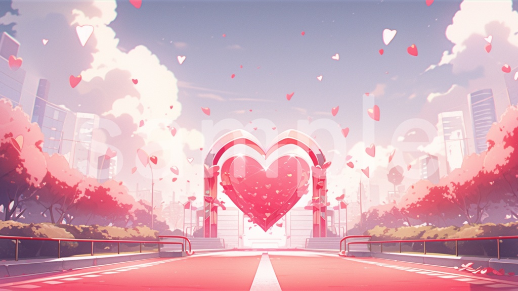 バレンタインをイメージしたイラスト背景素材 5枚セット