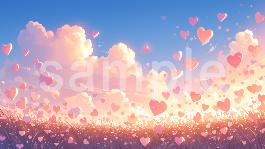 バレンタインのハートをイメージしたイラスト背景素材 5枚セット