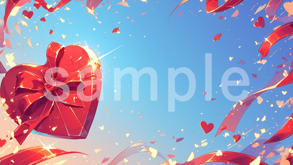 バレンタインのハートをイメージしたイラスト背景素材 5枚セット