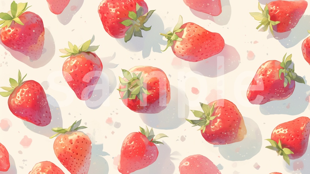 いちごのイラスト背景素材 5枚セット