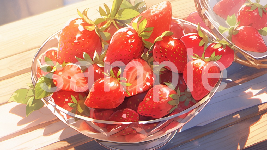 いちごのイラスト背景素材 5枚セット