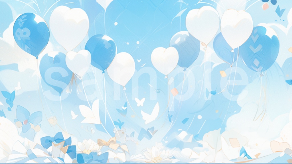 ホワイトデーをイメージしたイラスト背景素材 5枚セット