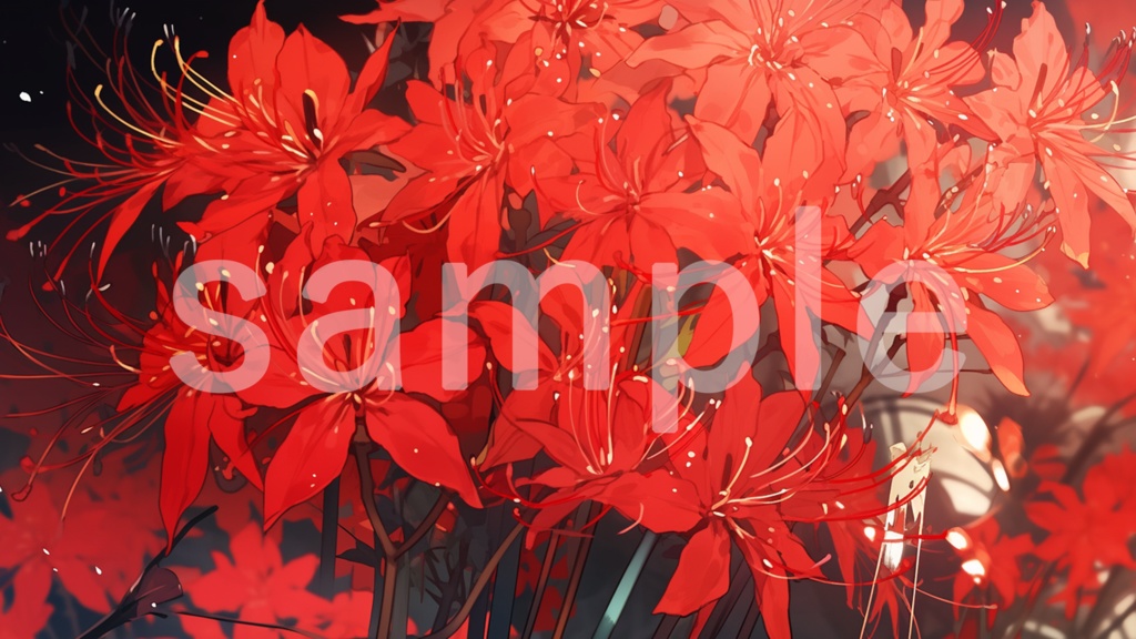 彼岸花のイラスト背景素材 5枚セット
