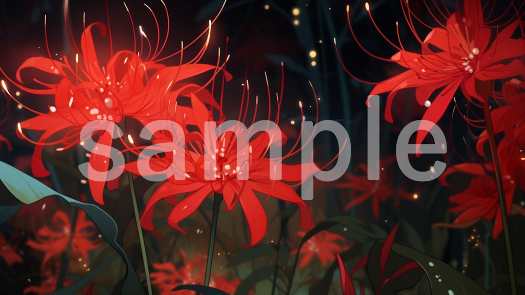 彼岸花のイラスト背景素材 5枚セット