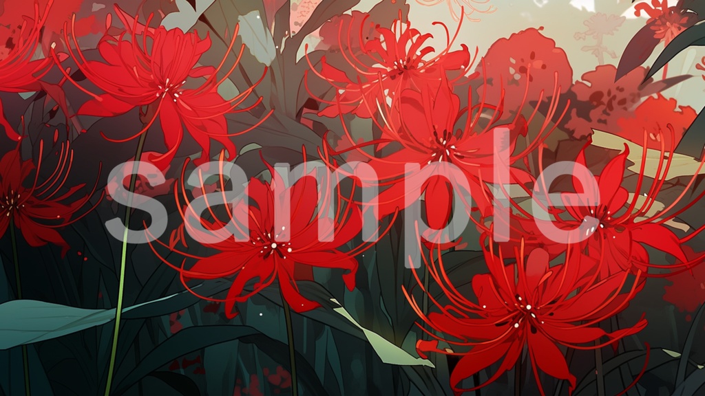 彼岸花のイラスト背景素材 5枚セット