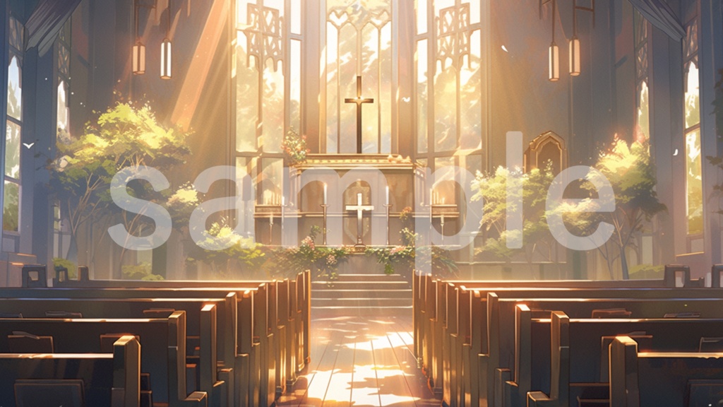 教会のイラスト背景素材 5枚セット