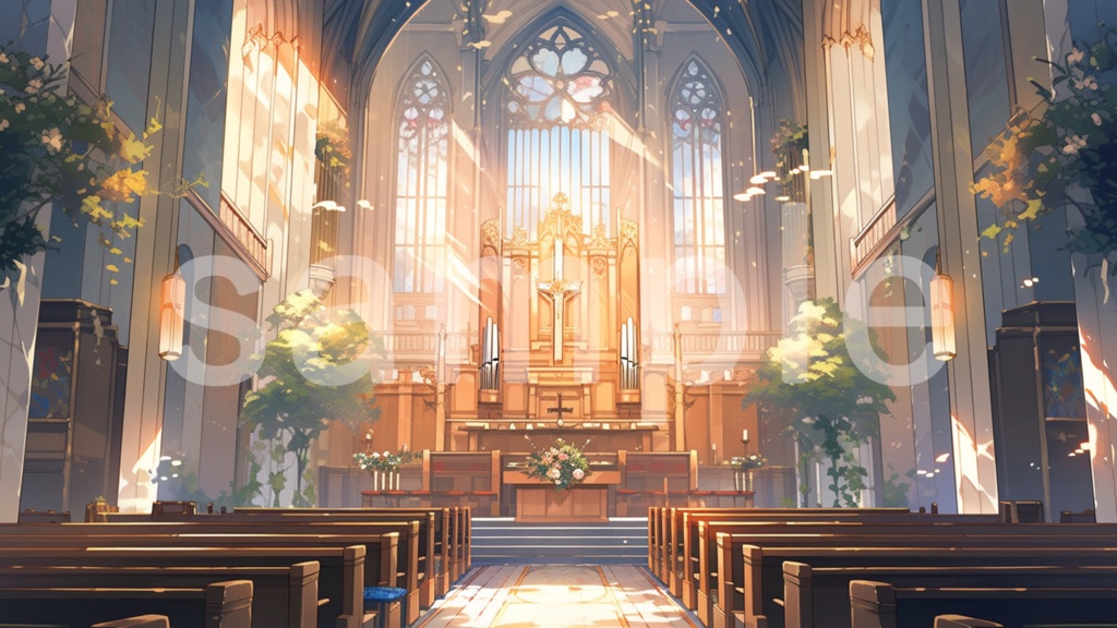 教会のイラスト背景素材 5枚セット