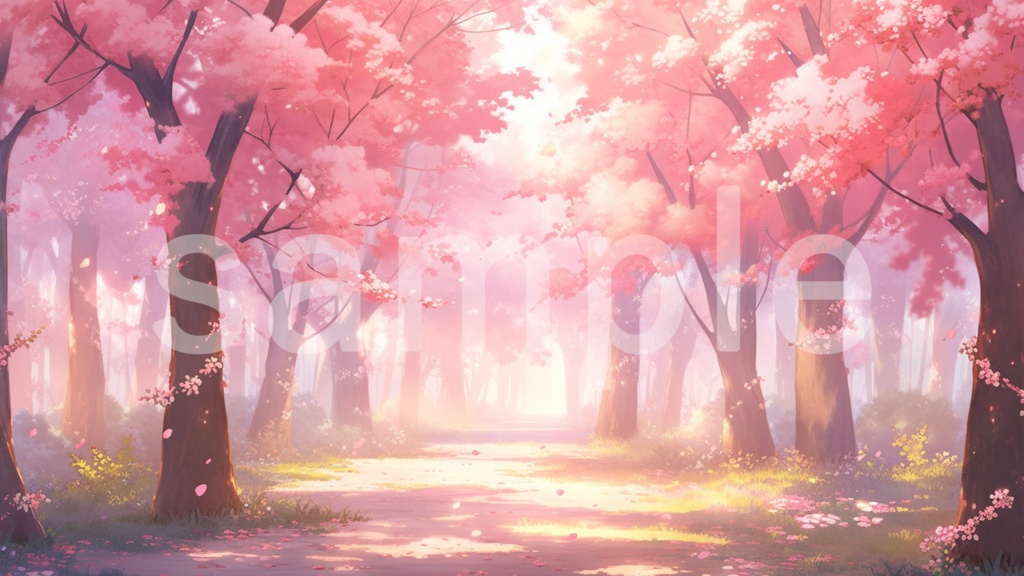 桜のイラスト背景素材 5枚セット